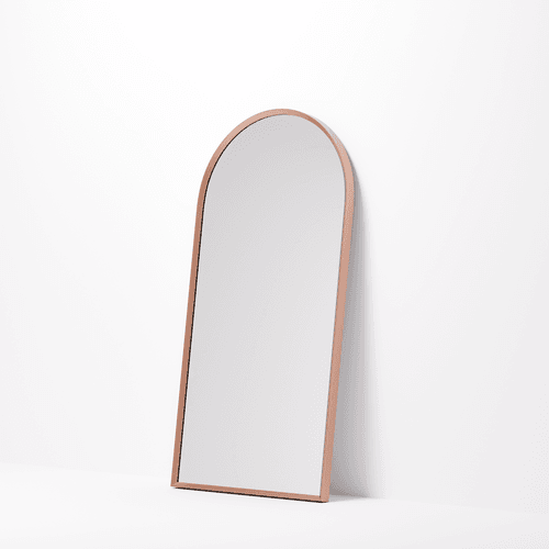 Brushed Copper Code Aspect 450 Arch Framed Mirror Range