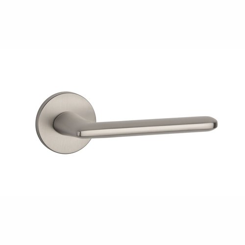 Matt Satin Brushed Nickel STILE UTA Lever Handle on Round Rose R SLIM 7MM