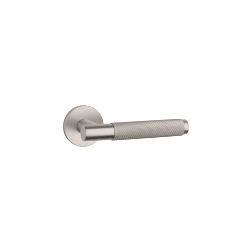 Matt Satin Brushed Nickel AT APRILE MOLINIA Knurled Lever on Round Rose R 7mm