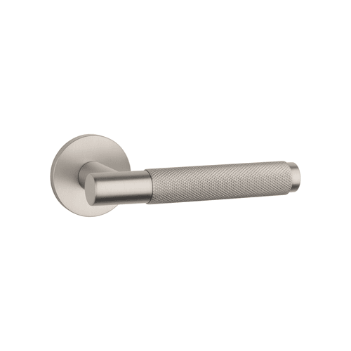 Matt Satin Brushed Nickel AT APRILE MOLINIA Knurled Lever on Round Rose R 7mm