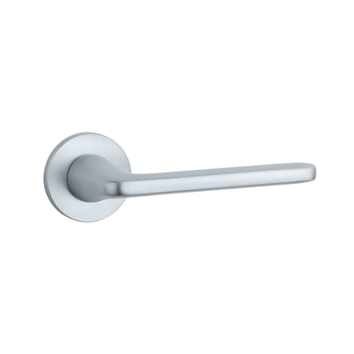 Brushed Satin Chrome STILE UTA Lever Handle on Round Rose R SLIM 7MM