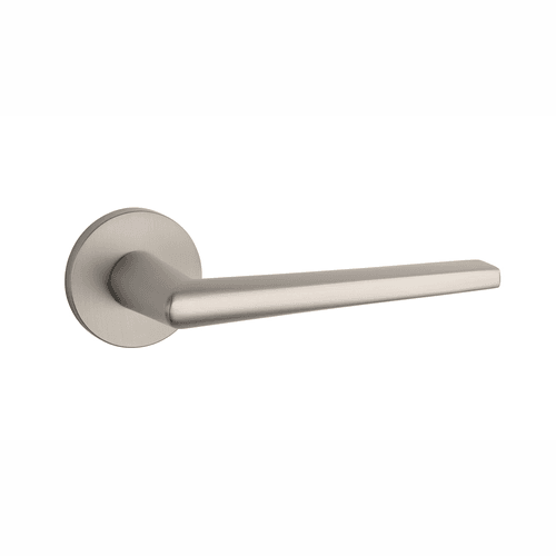 Matt Satin Brushed Nickel STILE SALTA Lever handle on Round Rose R SLIM 7MM