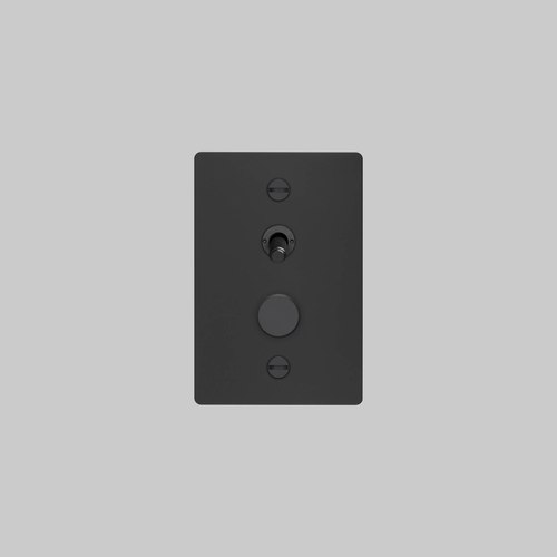 Black 2G Toggle + Dimmer | Vertical | Cross