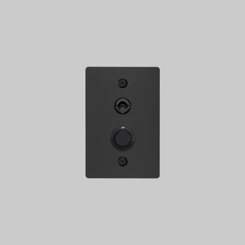 Black 2G Toggle + Dimmer | Vertical | Linear