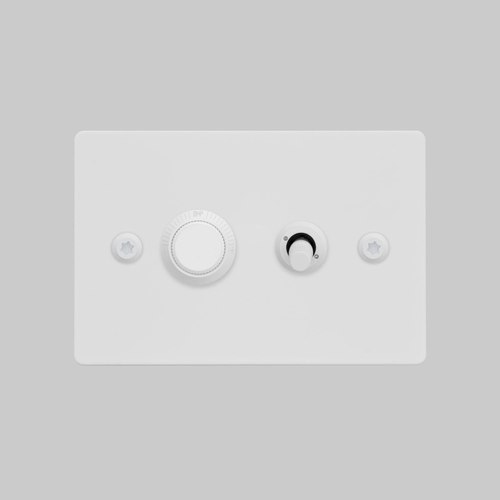 White 2G Toggle + Dimmer | Horizontal | Linear