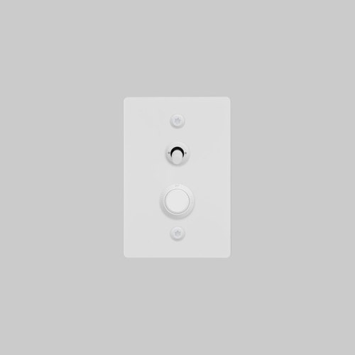 White 2G Toggle + Dimmer | Vertical | Linear
