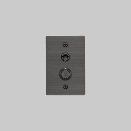 Smoked 2G Toggle + Dimmer | Vertical | Linear