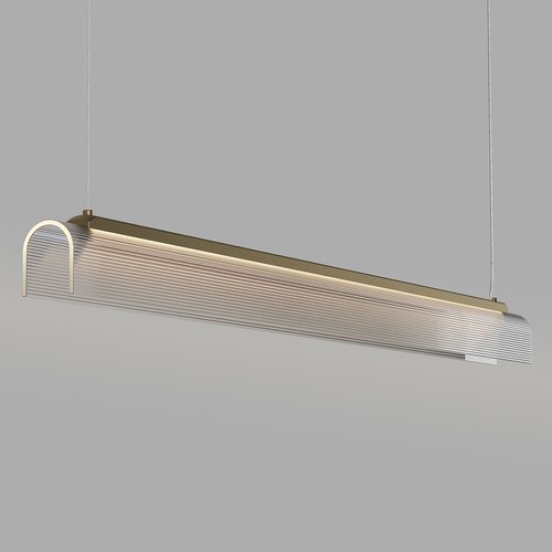Old Brass Edge Linear Pendant Light