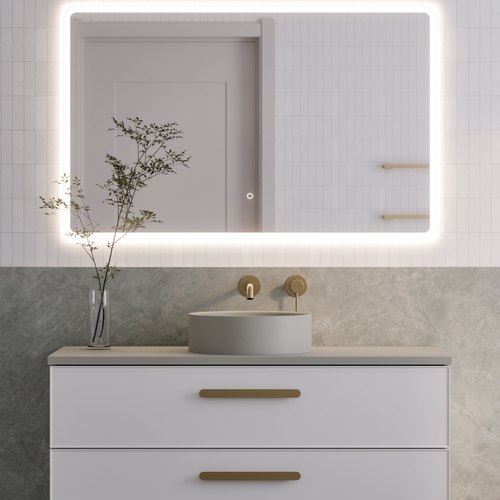 Matte White Lineare 1200 Axel Double Drawer Vanity
