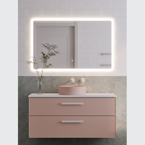 Pink Lineare 1200 Axel Double Drawer Vanity