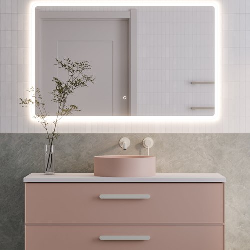 Pink Lineare 1200 Axel Double Drawer Vanity