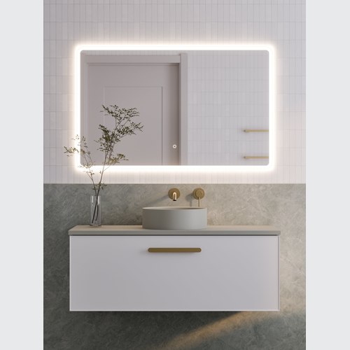 Matte White Lineare 1200 Axel Single Drawer Vanity