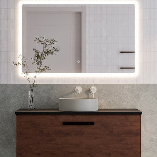 Walnut Lineare 1200 Axel Single Drawer Vanity