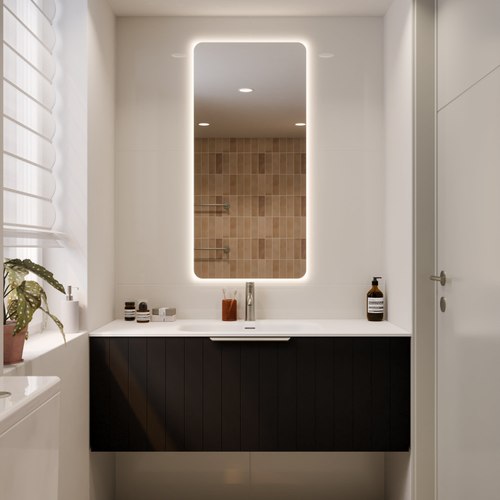 Matte Black Lineare 1200 Coastal Single Drawer Vanity