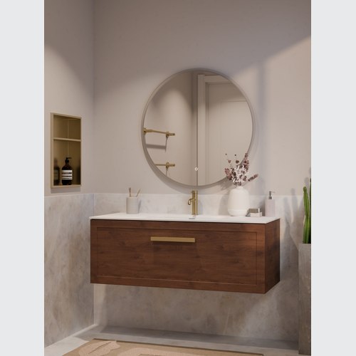Walnut Lineare 1200 Loft Single Drawer Vanity