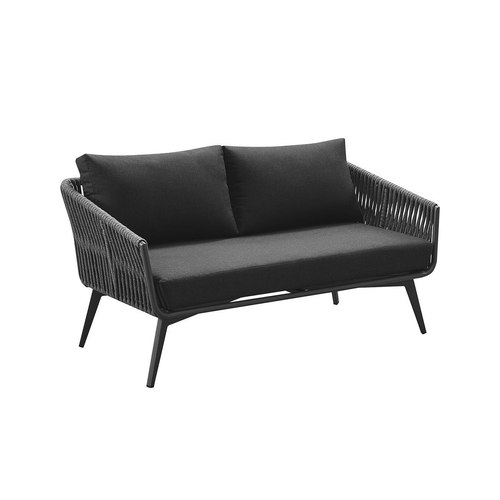 Grey Kereru Aluminium and Rope Outdoor Loveseat