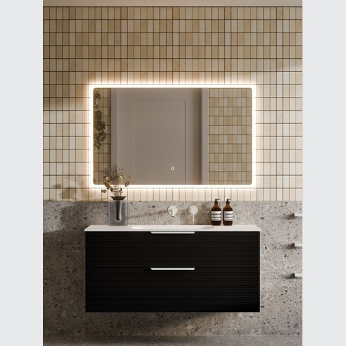 Matte Black Lineare 1200 Orchard Double  Drawer Vanity
