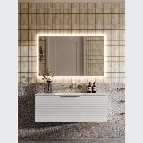Matte White Lineare 1200 Orchard Single Drawer Vanity