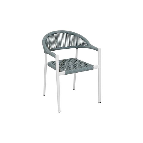 White Magpie Aluminium And Rope Dining Chair