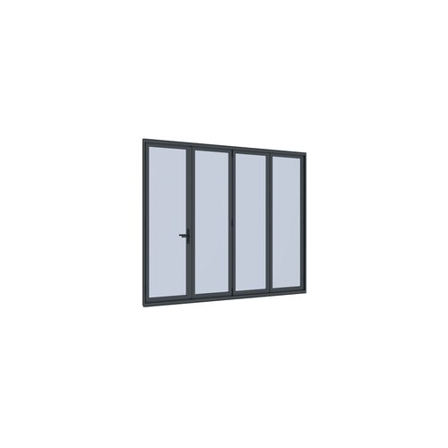 Black Bifold Glass Door For Pacific Freestanding Pergola