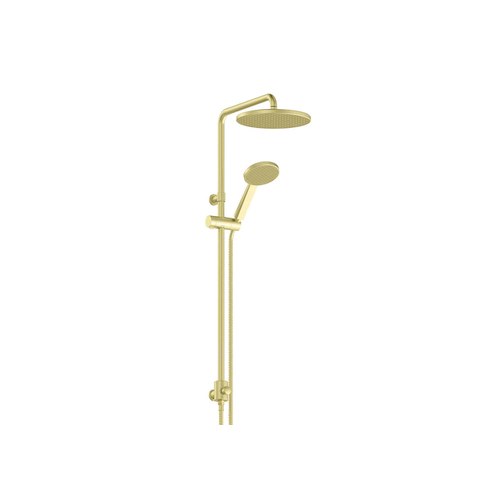 PVD Brushed Brass Glide Rainboost Twin Rail Shower