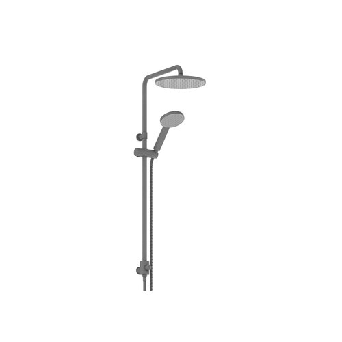 PVD Gunmetal Glide Rainboost Twin Rail Shower