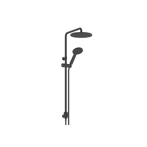 Matte Black Glide Rainboost Twin Rail Shower