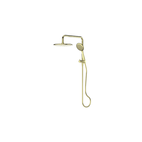PVD Brushed Brass Rocco Short Twin Rail Shower