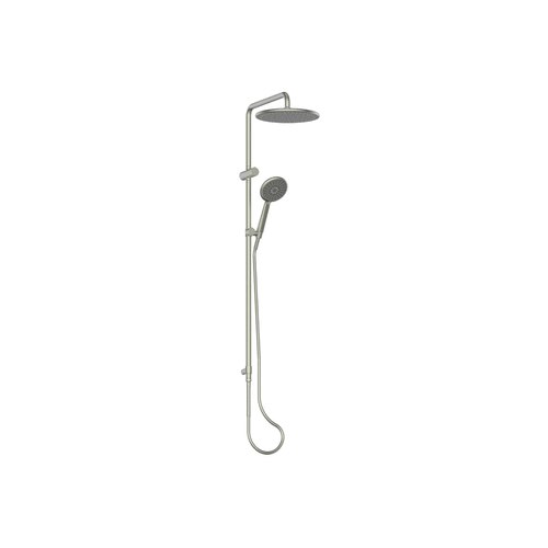 PVD Brushed Nickel Rocco Twin Rail Shower