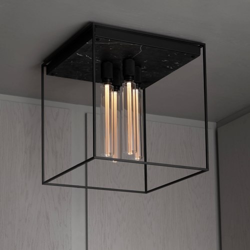 Black Marble Caged Ceiling Light 4.0