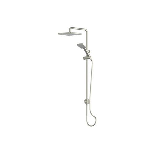 PVD Brushed Nickel Glide Syntra Rainboost Twin Rail Shower