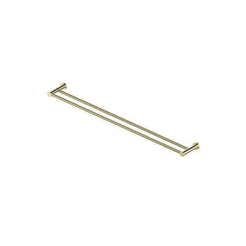 PVD Brushed Brass Reflect Double Towel Rail