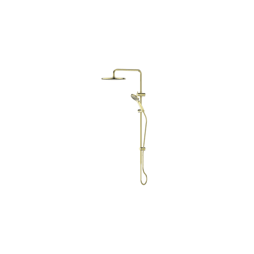 PVD Brushed Brass Ashmore Bubblejet Twin Rail Shower