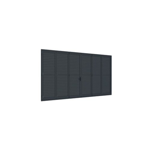 Charcoal Bifold Shutter Wall For Tasman Wall Mounted Pergola
