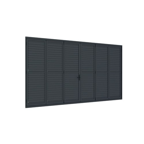 Charcoal Bifold Shutter Wall For Tasman Wall Mounted Pergola