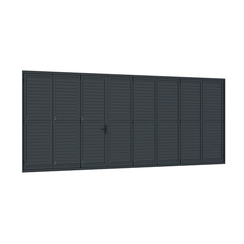 White Bifold Shutter Wall For Caribbean Wall Mounted Pergola