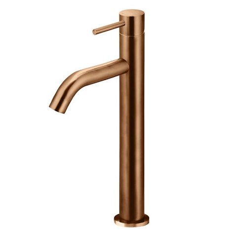 Lustre Bronze Meir Piccola Tall Basin Mixer Tap with 130mm Spout - Lustre Bronze