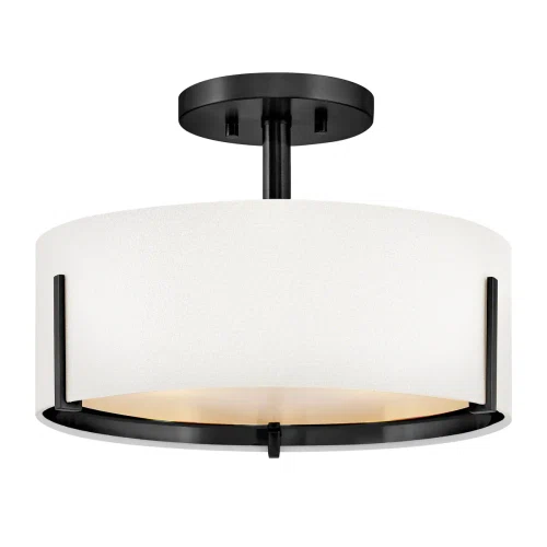 Black Hinkley Lighting Halle Semi Flush Mount