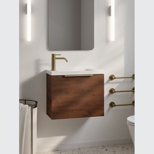 Walnut Lineare Pillar 550 Vanity