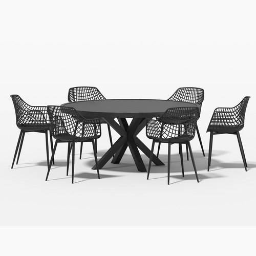 Grey Dipper Table With Ava Chairs 7-Piece Outdoor Dining Set