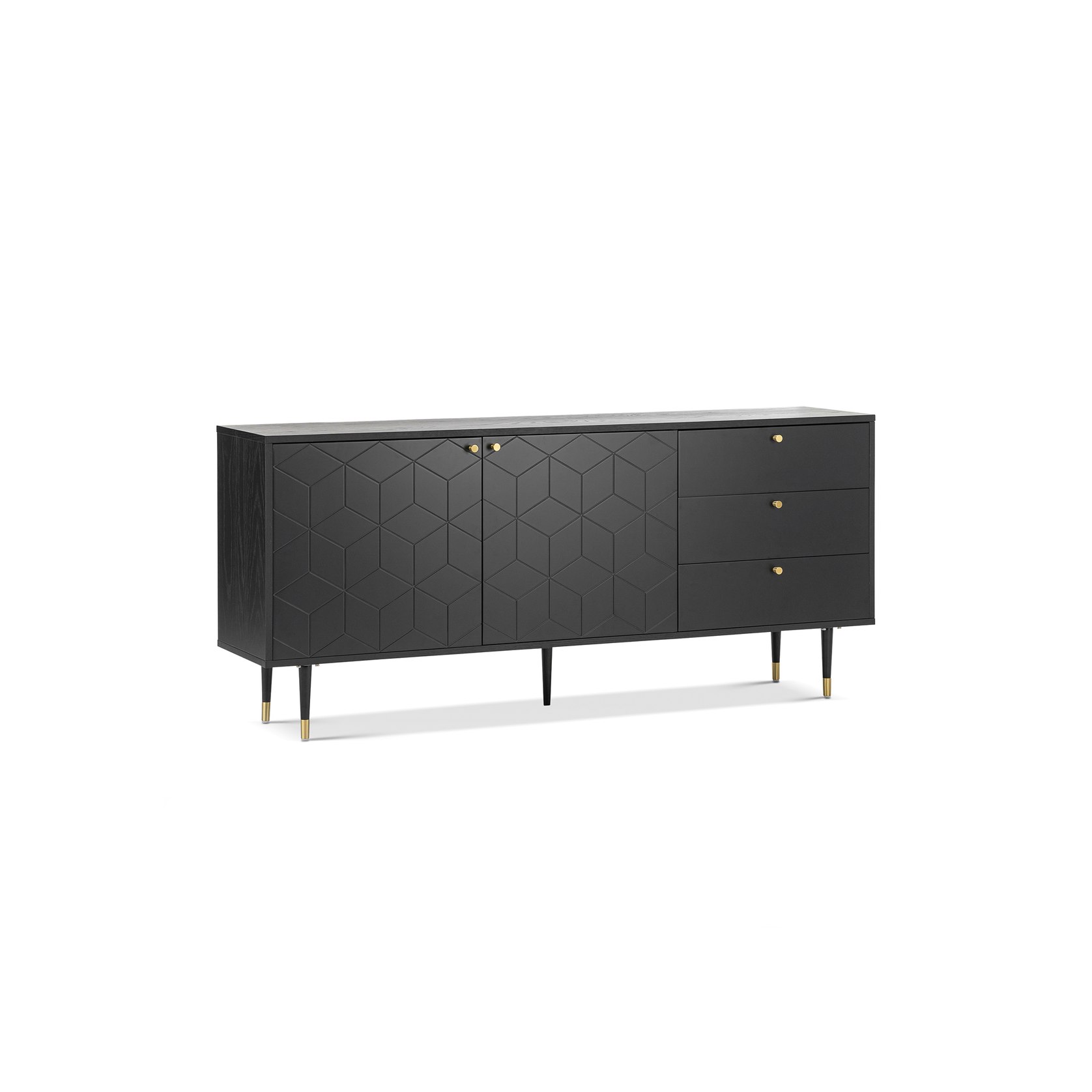 Hexii Oak Sideboard Buffet | Black | ArchiPro AU