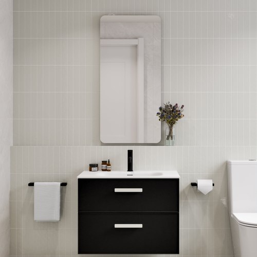 Matte Black Lineare 750 Axel 2 Drawer Vanity