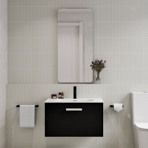 Matte Black Lineare 750 Axel Single Drawer Vanity