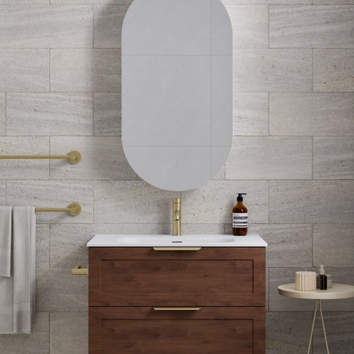 Walnut Lineare 750 Loft 2 Drawer Vanity