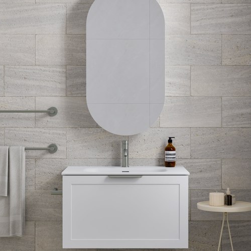 Matte White Lineare 750 Loft Single Drawer Vanity