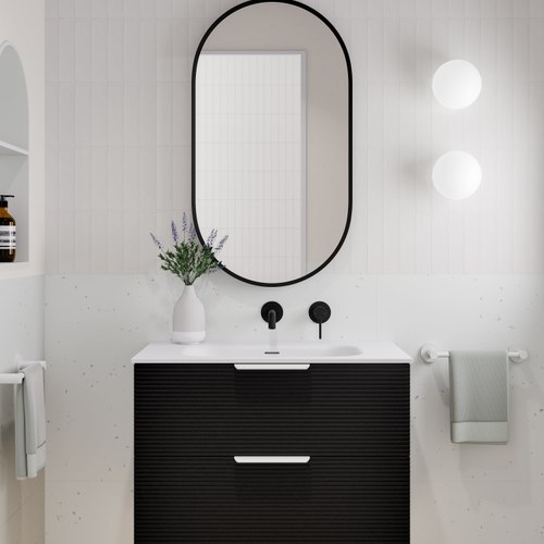 Matte Black Lineare 750 Orchard 2 Drawer Vanity