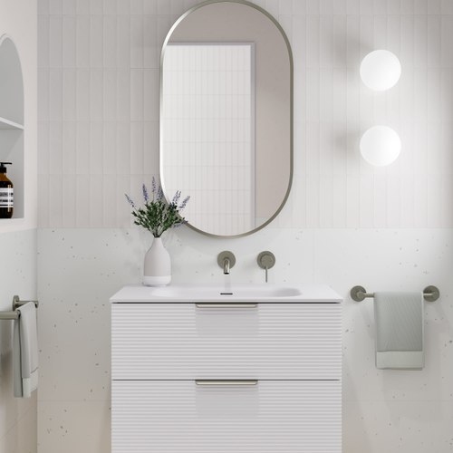 Matte White Lineare 750 Orchard 2 Drawer Vanity