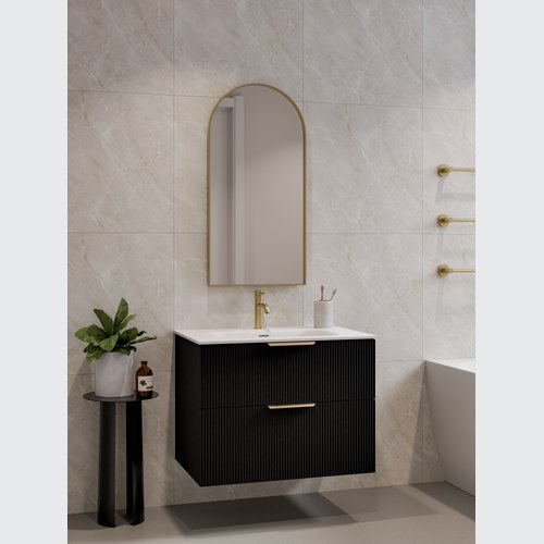 Matte Black Lineare 750 Pillar 2 Drawer Vanity