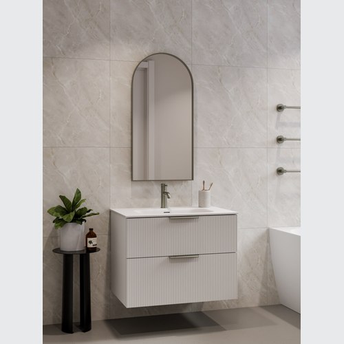 Matte White LINEARE 750 DOUBLE DRAWER VANITY | PILLAR DRAWER FRONT