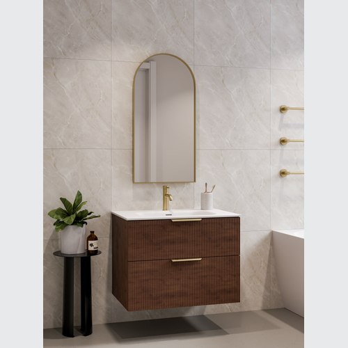 Walnut Lineare 750 Pillar 2 Drawer Vanity